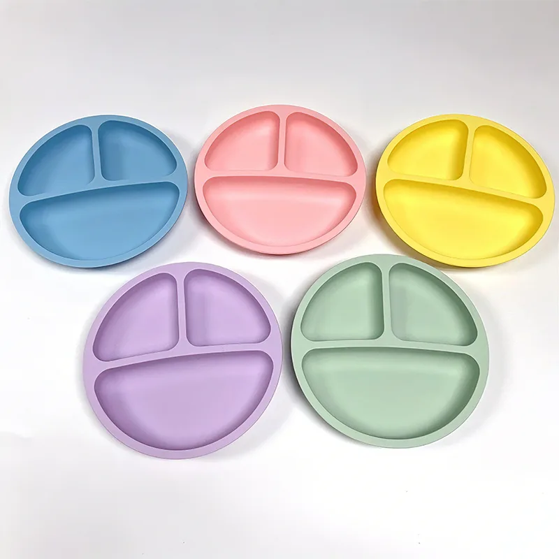 Pratos de comida de silicone para bebês